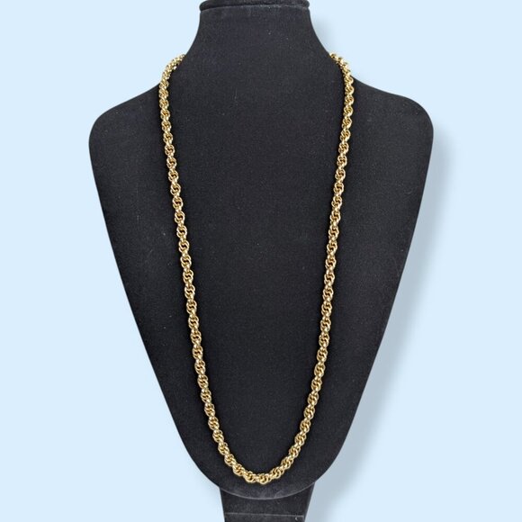 (2/$20) Vintage Gold Tone Round Link Rope Chain - Picture 1 of 6